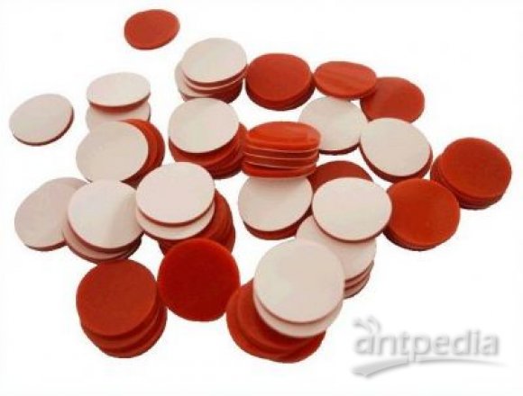 2ml卡口样品瓶隔垫/白色特氟龙/红色硅胶隔垫