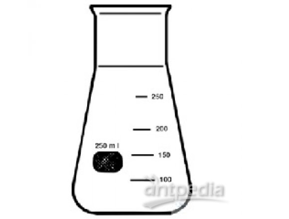 ERLENMEYER-FLASKS, BORO.-GLASS, 250 ML,  WITH GRADUATION, WIDE MOUTH