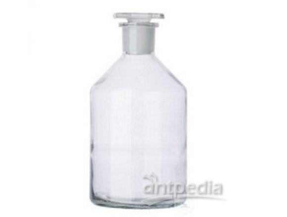 BOTTLES, CONICAL SHOULDER, NARROW MOUTH,  CLEAR SODA GLASS, GLASS STOPPERS, ST 19/26, 250 ML
