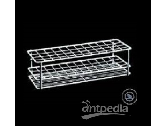 TEST TUBE RACKS, STAINLESS STEEL WIRE,  H. 70 MM, L. 197 MM, W. 44 MM, COMPARTMENT   SIZE 14 X 14 MM