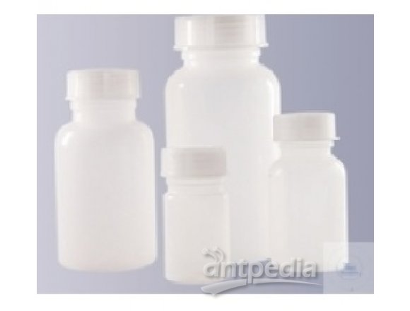 BOTTLES, PE, WIDE-MOUTHED, ROUND,   TRANSPARENT, W. SCREW-CAP, 50 ML, GL 32