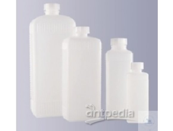 BOTTLES SQUARE NATURAL COLOUR  250 ML, ST. 25, WITH SCREW CAP