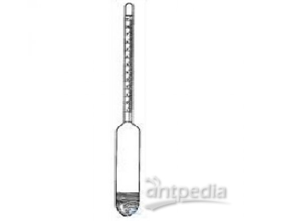 ASTM-HYDROMETERS, FOR OFFICIALLY TESTING,  TP. 60/60 °F, WITH LEAD BALLAST, ASTM NO. 9H, NOMINAL