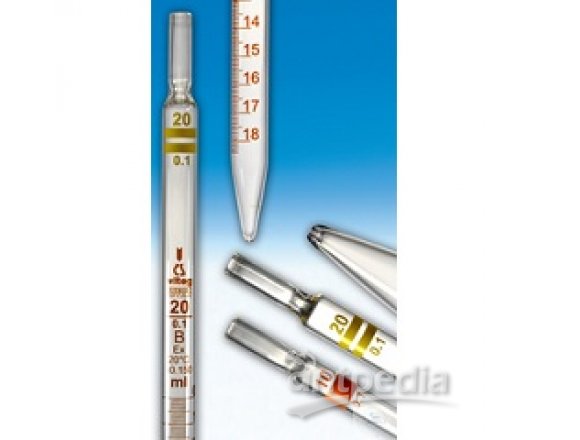 GRADUATED PIPETTES, CLASS DIN-B, 1 ML : 0,01 ML,  COMPLETE SWIFT DELIVERY, 0-POINT TOP, DIFFICO BROWN,  WITH MOUTH PIECE FOR COTTON PLUGGING