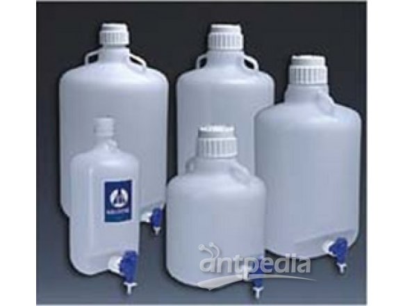 细口大瓶（带放水口），低密度聚乙烯，聚丙烯放水口和螺旋盖，50L容量