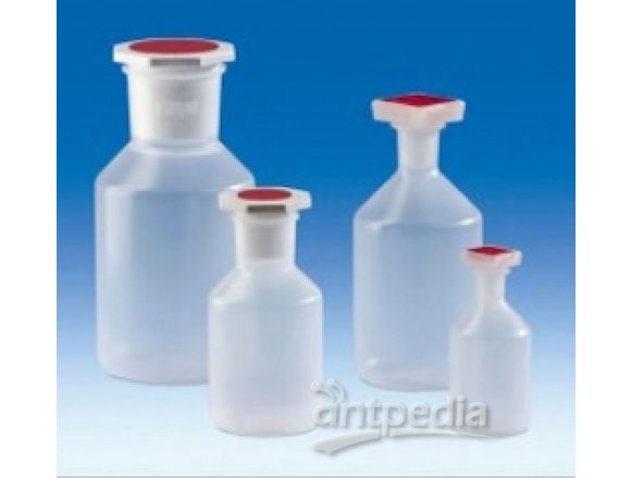 Wide-mouth bottle, PP, with NS-stopper NS 34/35, conical shoulder,  250 ml