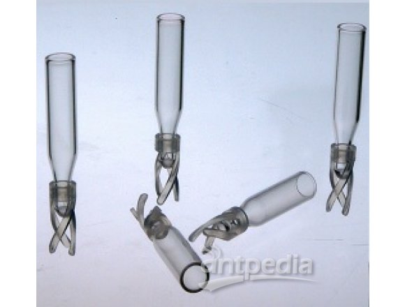 250ul带有聚合物支脚的去活玻璃内插管、适用于广口样品瓶