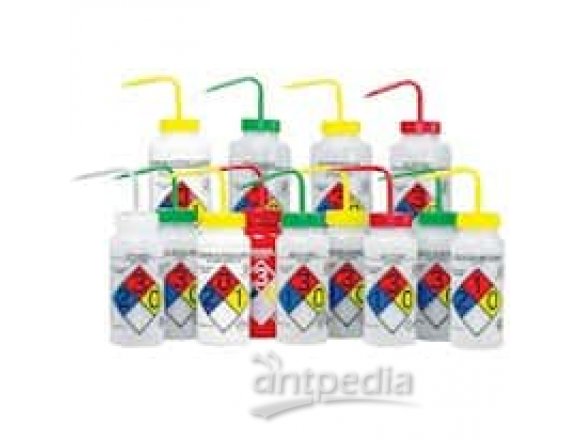 Bel-Art F12432-0011 GHS Labeled Safety-Vented Methanol Wash Bottles, LDPE, 1000 mL; 2/Pk