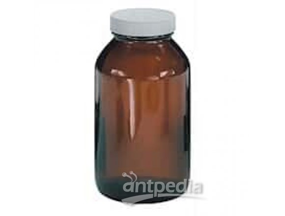 Cole-Parmer Precleaned EPA Amber Glass Wide-Mouth Bottle, 1000 mL, 12/cs