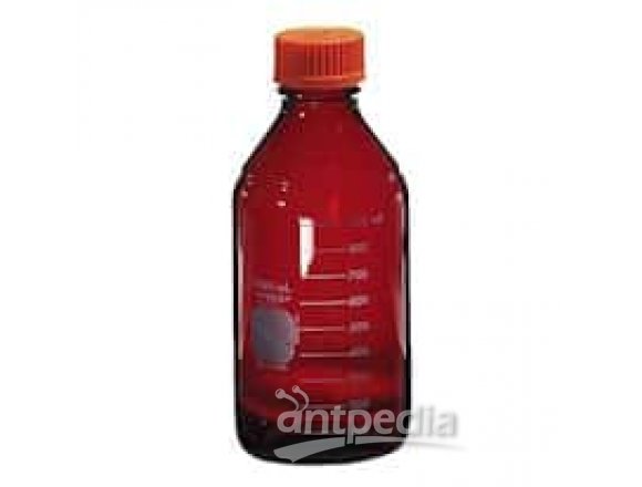 Pyrex 51395-500 Brand 51395 UV-Blocking Low Actinic Media Bottle, 500 mL, 4/cs