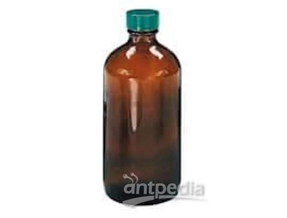 Qorpak 2A16 QGTV Precleaned Amber Glass Bottle, NM, PTFE Cap; 480 mL, 12/Cs