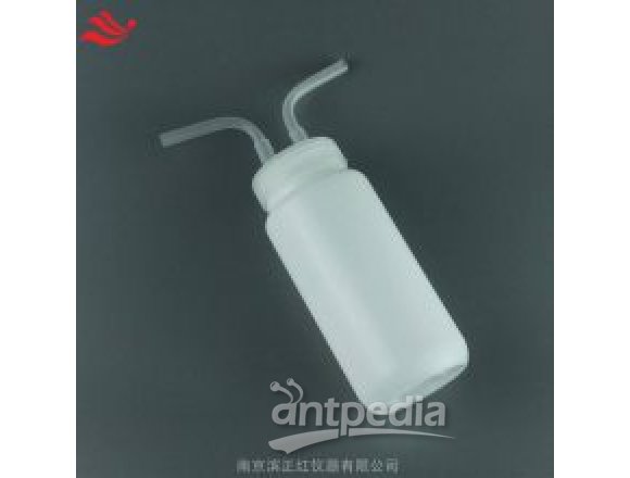 滨正红1/4接头PP洗气瓶500ml聚丙烯塑料吸收瓶反应瓶缓冲瓶
